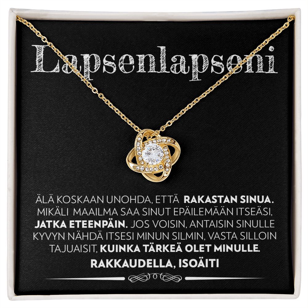 Eteenpäin - Love Knot Kaulakoru Lapsenlapselle, Isoisältä