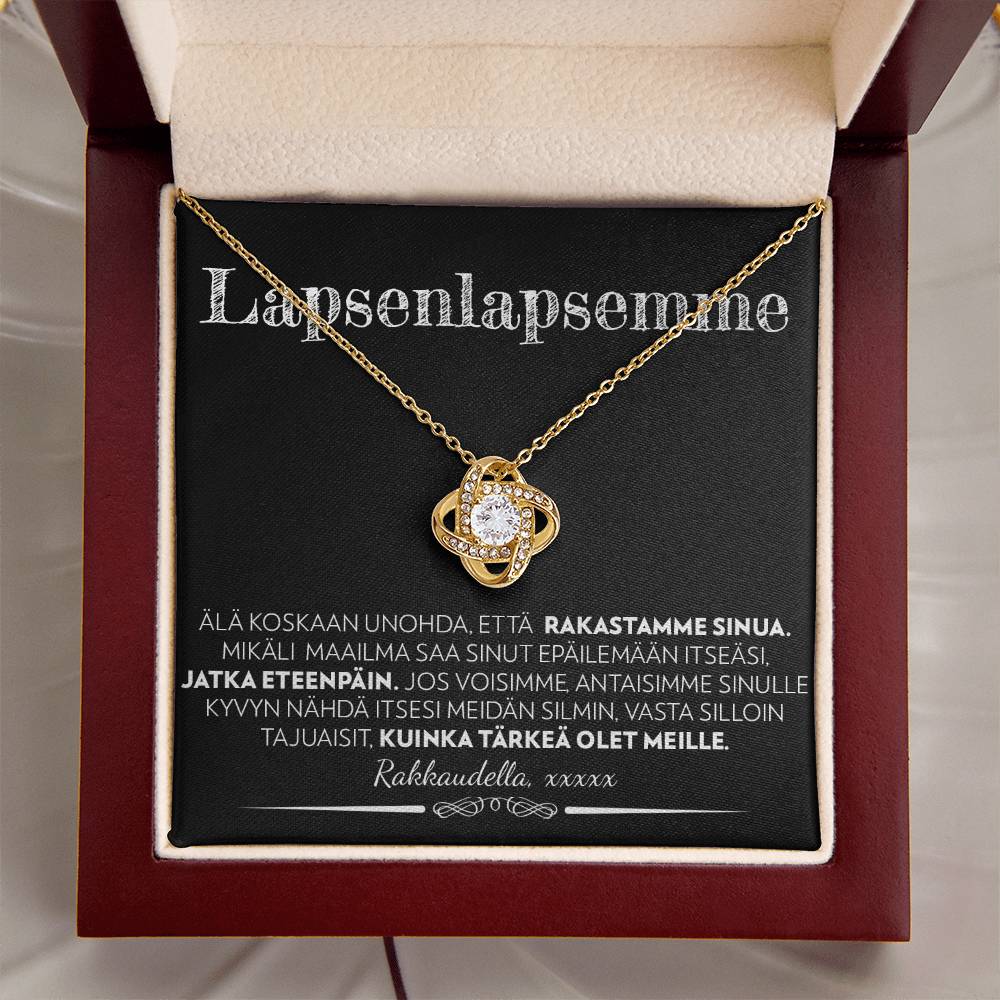 Lapselapsellemme (Kustomoitava Allekirjoitus) - Eteenpäin - Love Knot Kaulakoru
