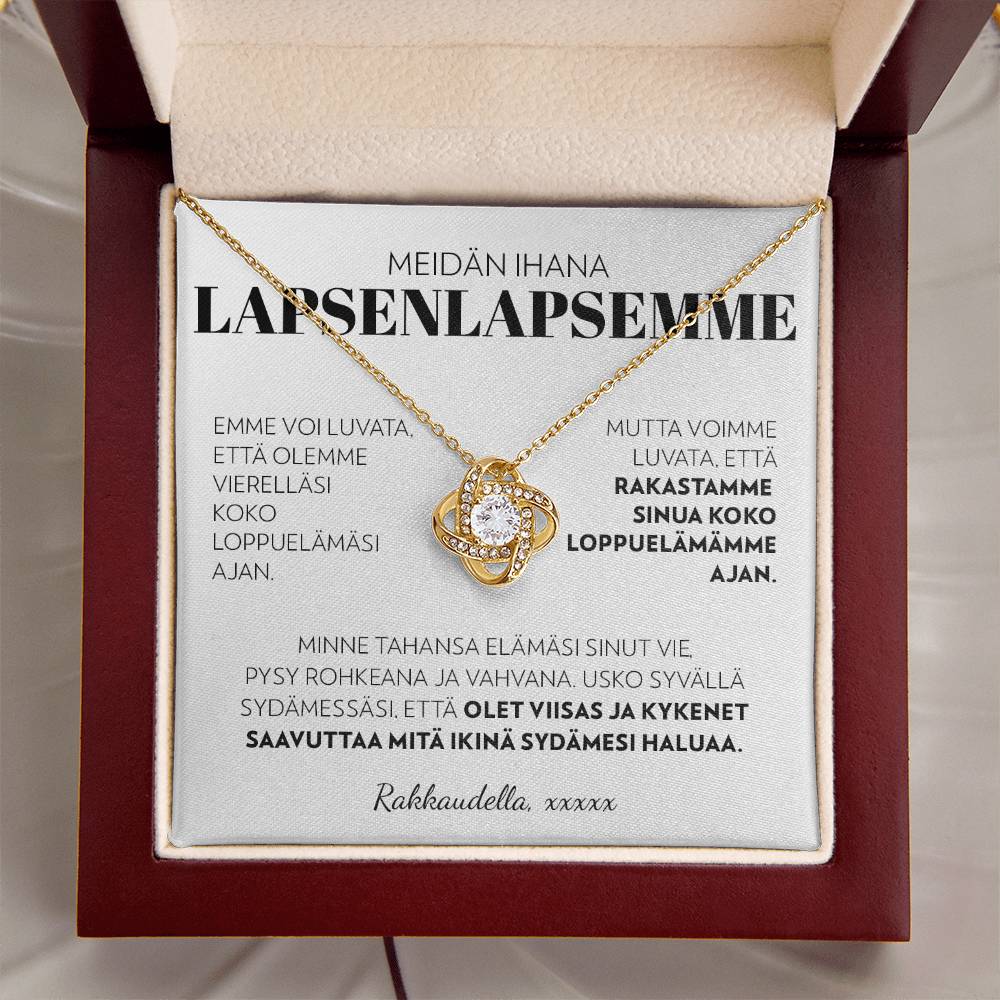 Lapsenlapsellemme (Kustomoitava Allekirjoitus) - Loppuelämäni Ajan - Love Knot Kaulakoru