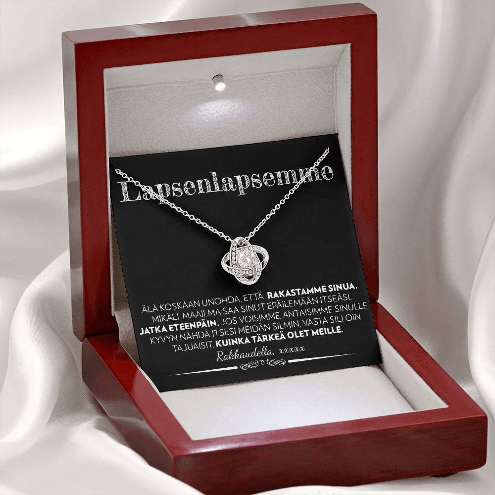 Lapselapsellemme (Kustomoitava Allekirjoitus) - Eteenpäin - Love Knot Kaulakoru