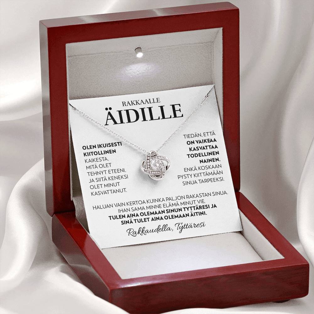 Äidille (Tyttäreltä) - Aina - Love Knot Kaulakoru
