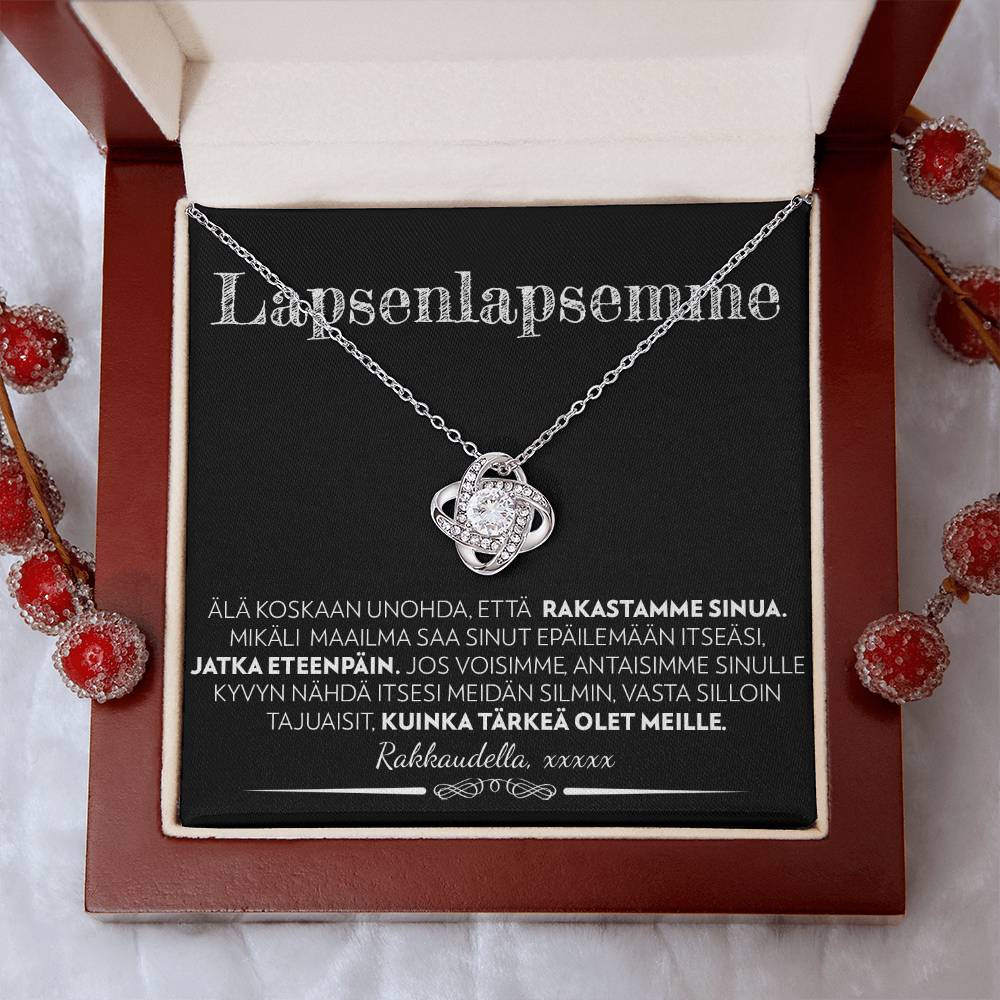 Lapselapsellemme (Kustomoitava Allekirjoitus) - Eteenpäin - Love Knot Kaulakoru