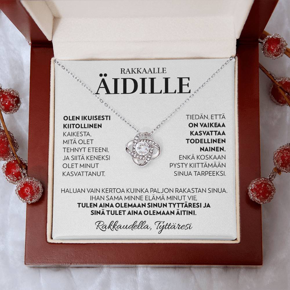 Äidille (Tyttäreltä) - Aina - Love Knot Kaulakoru