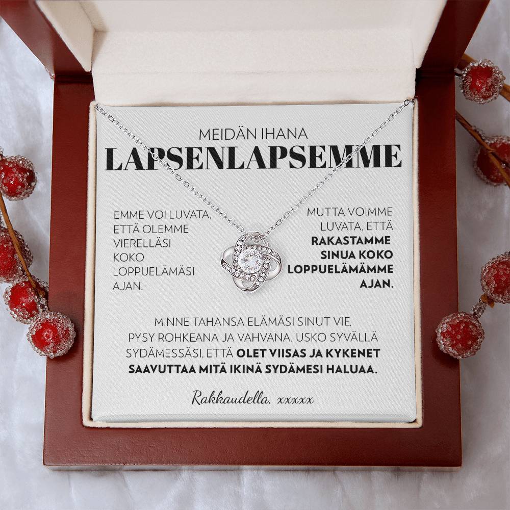 Lapsenlapsellemme (Kustomoitava Allekirjoitus) - Loppuelämäni Ajan - Love Knot Kaulakoru