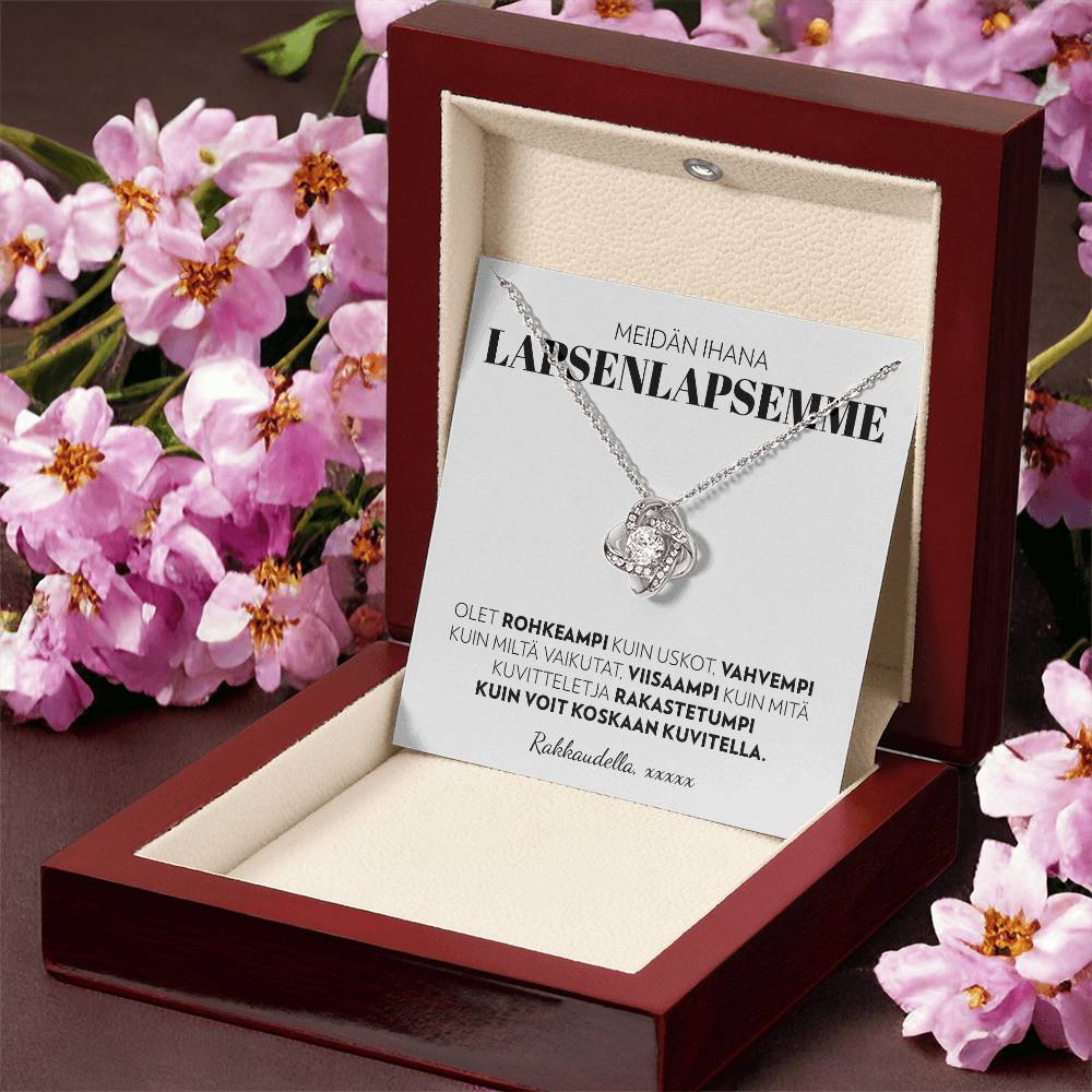 Lapsenlapsellemme (Kustomoitava Allekirjoitus) - Olet Rohkeampi - Love Knot Kaulakoru