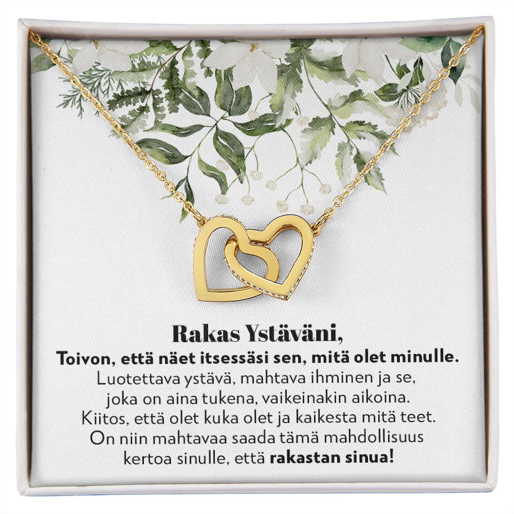 Rakas Ystävä - Luotettu Ystävä - Interlocking Hearts Kaulakoru