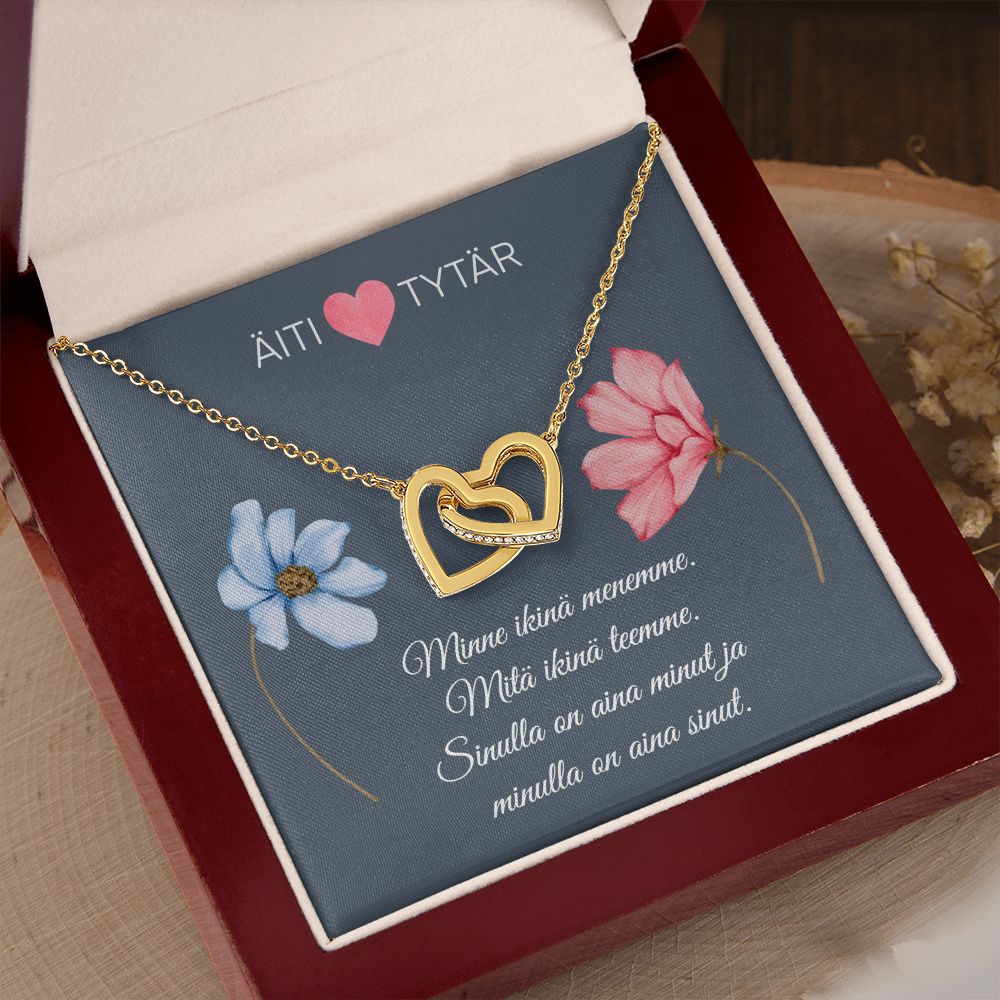 Äiti Tytär - Interlocking Hearts Kaulakoru