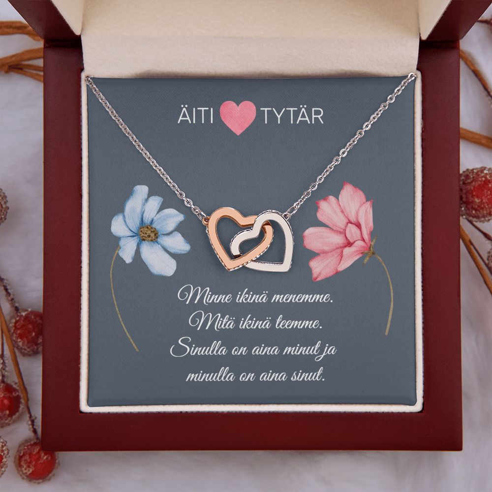 Äiti Tytär - Interlocking Hearts Kaulakoru