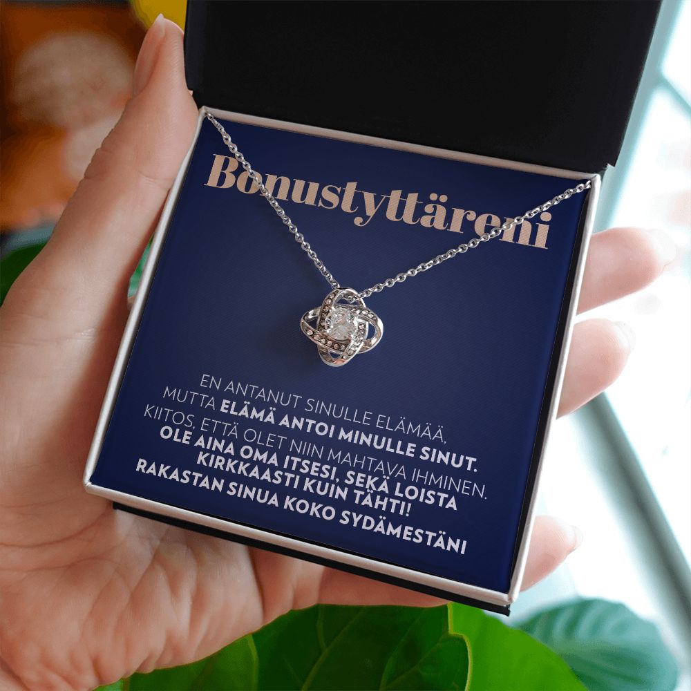 Bonustyttärelle - Elämä Antoi Minulle Sinut - Love Knot Kaulakoru