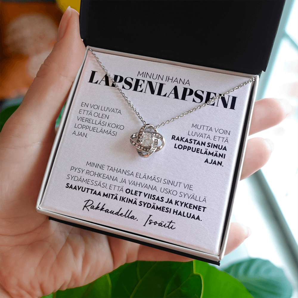 Loppuelämäni - Love Knot Kaulakoru Lapsenlapselle, Isoäidiltä