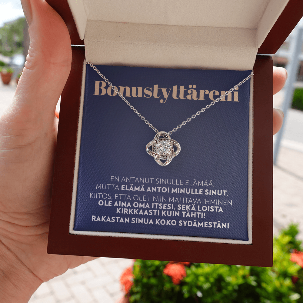 Bonustyttärelle - Elämä Antoi Minulle Sinut - Love Knot Kaulakoru