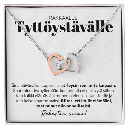 Tyttöystävälle - Teet Minut Niin Onnelliseksi - Interlocking Hearts Kaulakoru