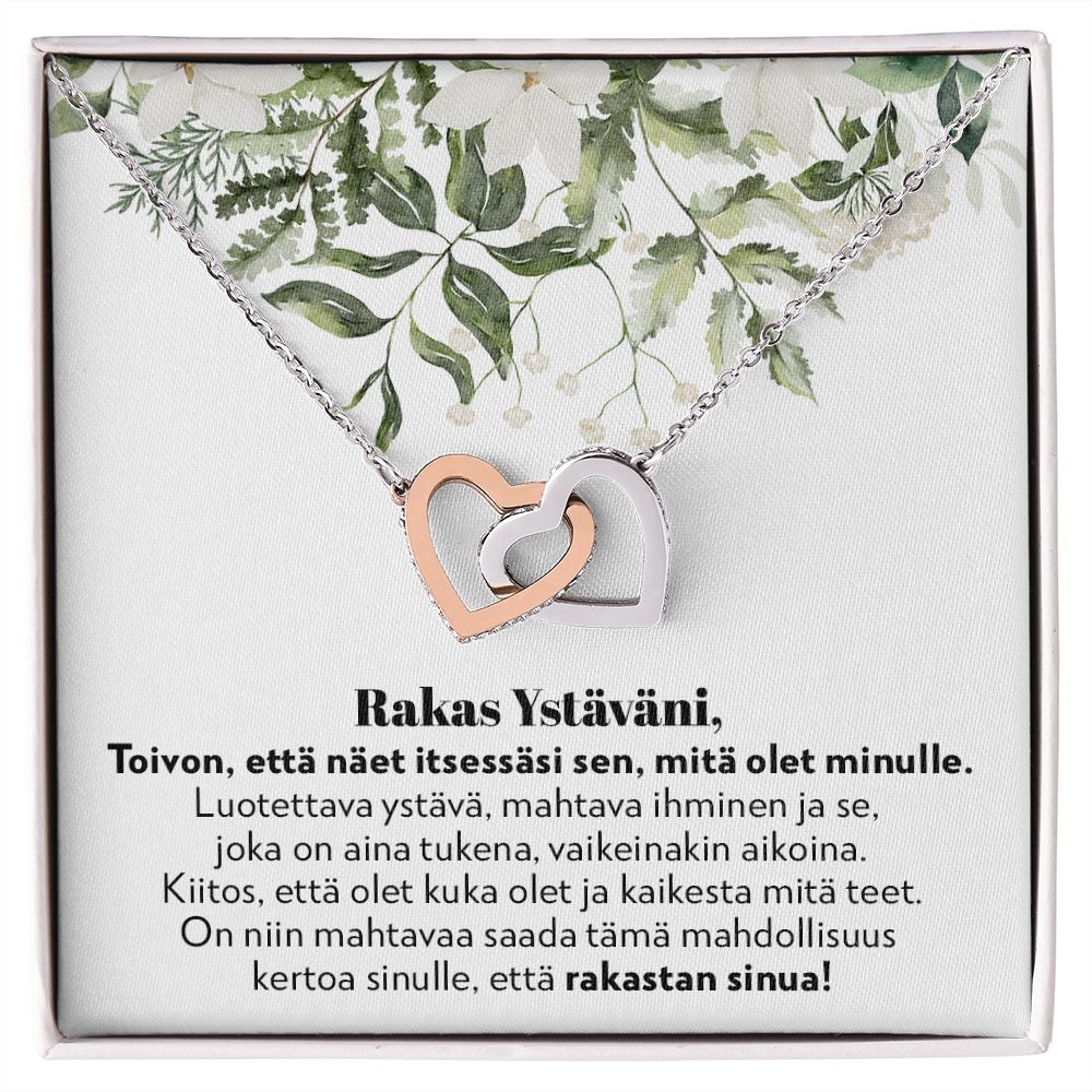 Rakas Ystävä - Luotettu Ystävä - Interlocking Hearts Kaulakoru