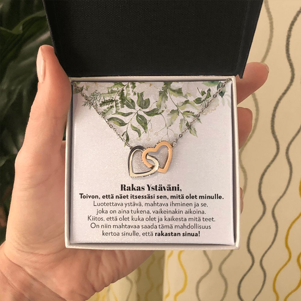 Rakas Ystävä - Luotettu Ystävä - Interlocking Hearts Kaulakoru