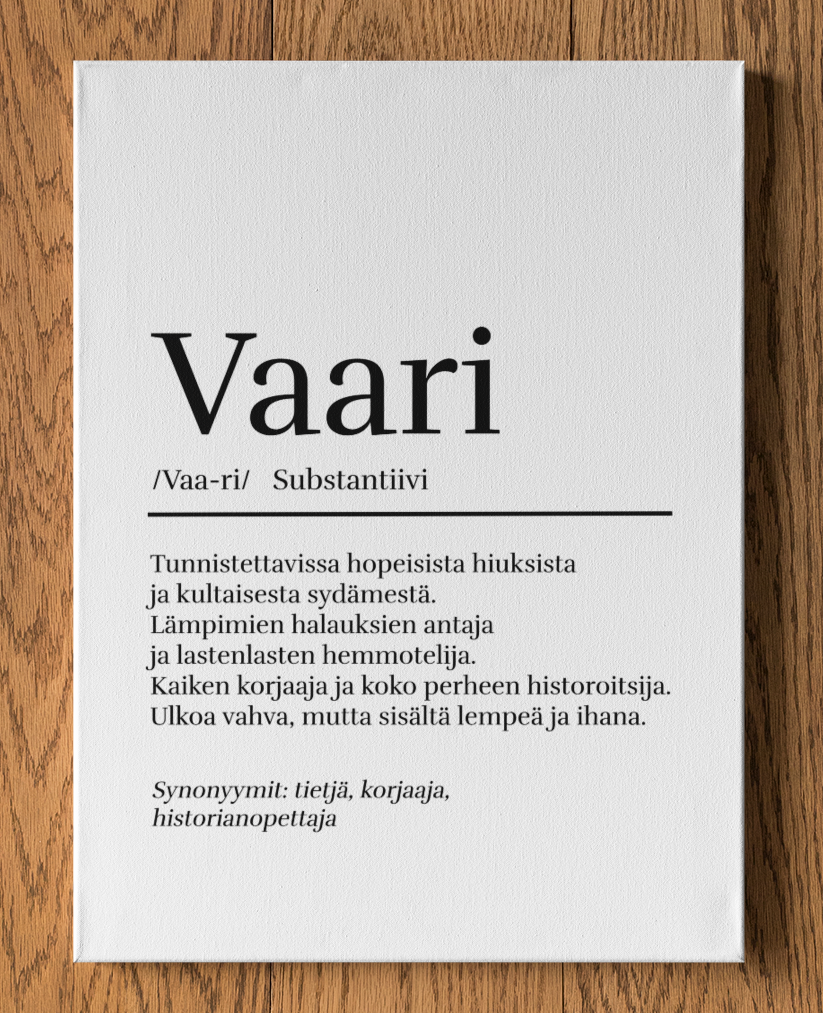 Vaari - Sanakirja - Canvas