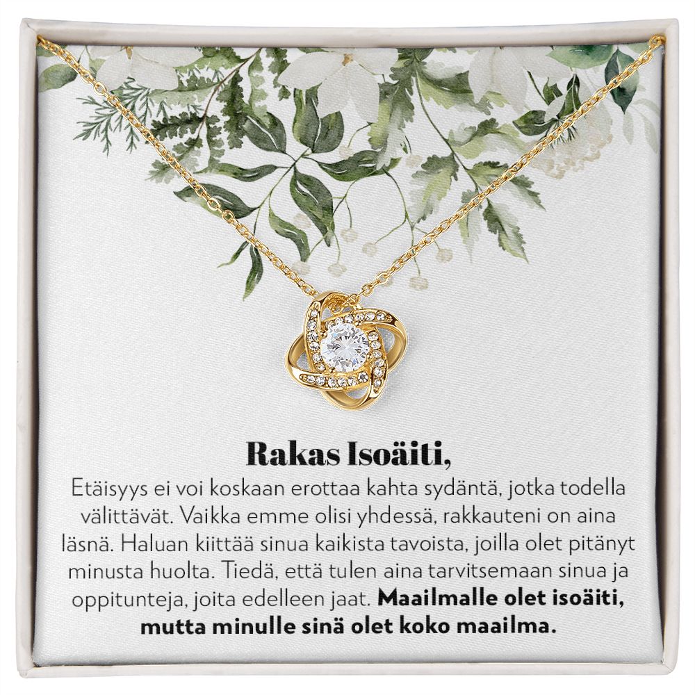 Ihanalle Isoäidille – Etäisyys - Love Knot Kaulakoru