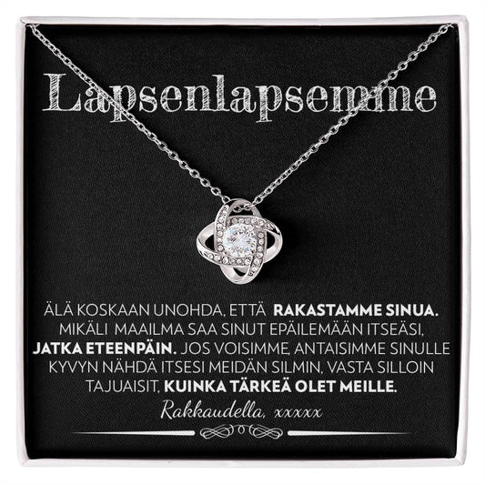 Lapselapsellemme (Kustomoitava Allekirjoitus) - Eteenpäin - Love Knot Kaulakoru