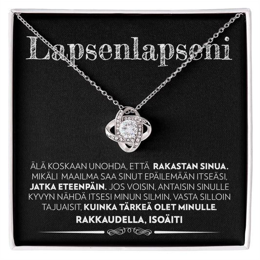 Eteenpäin - Love Knot Kaulakoru Lapsenlapselle, Isoäidiltä - Love Knot Kaulakoru
