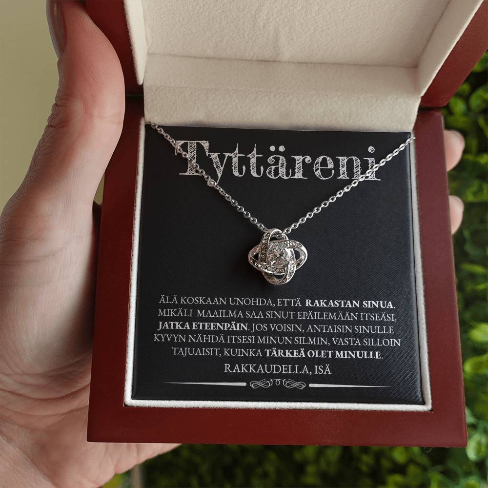 Eteenpäin - Love Knot Kaulakoru Tyttärelle Isältä