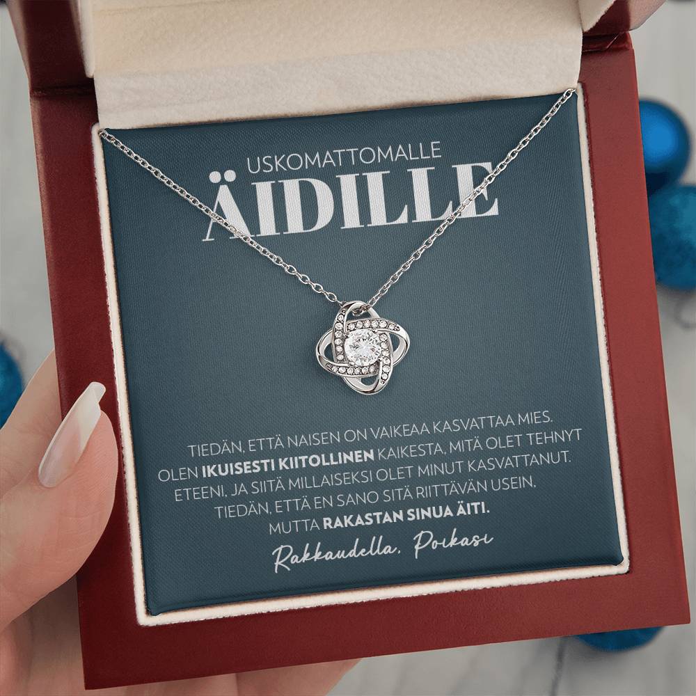 Äidille (Pojalta) - Ikuisesti Kiitollinen - Love Knot Kaulakoru