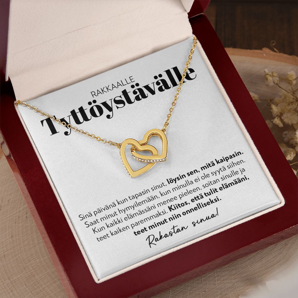 Tyttöystävälle - Teet Minut Niin Onnelliseksi - Interlocking Hearts Kaulakoru