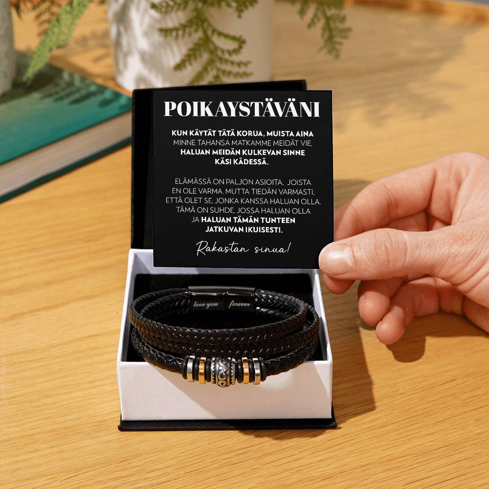 Poikaystävälle -  Käsi Kädessä - Miesten Rannekoru