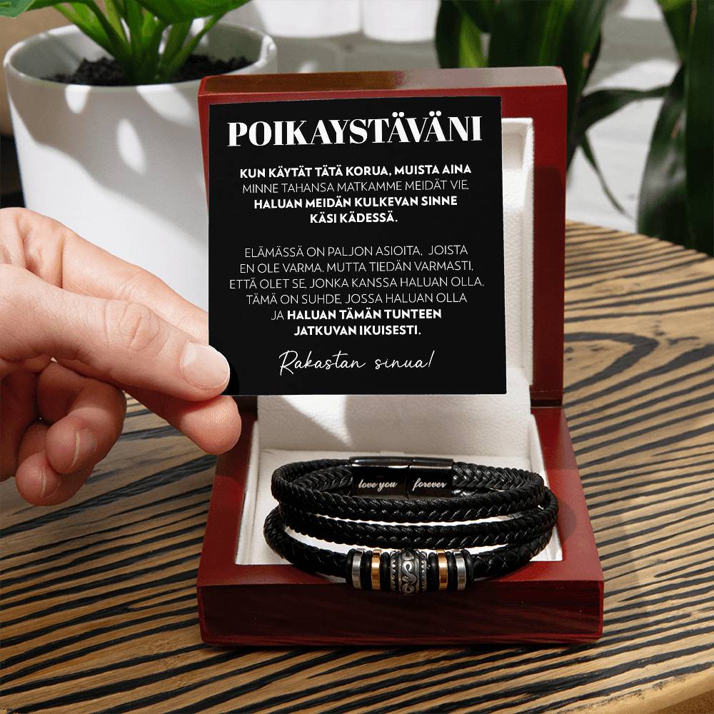 Poikaystävälle -  Käsi Kädessä - Miesten Rannekoru