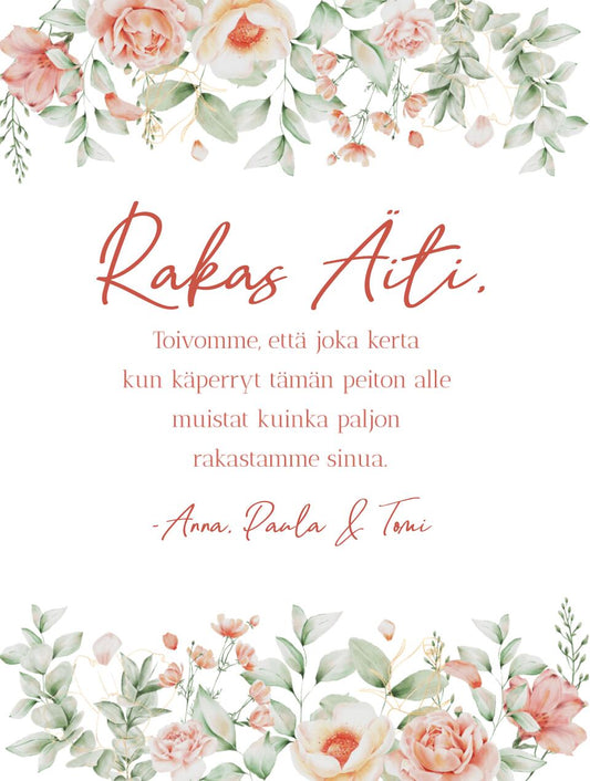 Rakastamme sinua - Kustomoitava Torkkupeitto