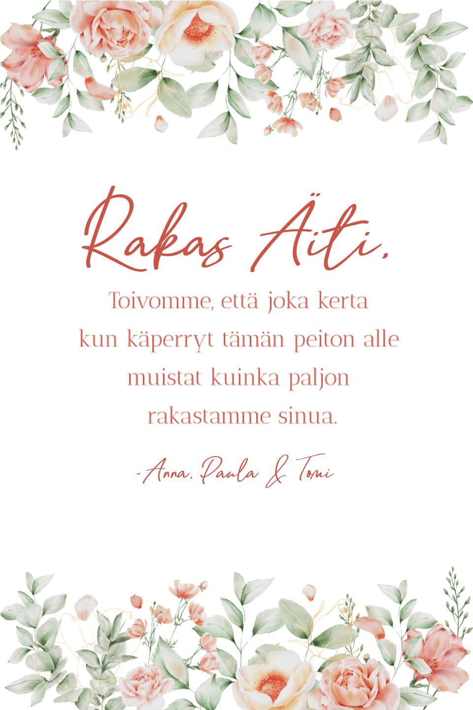 Rakastamme sinua - Kustomoitava Torkkupeitto