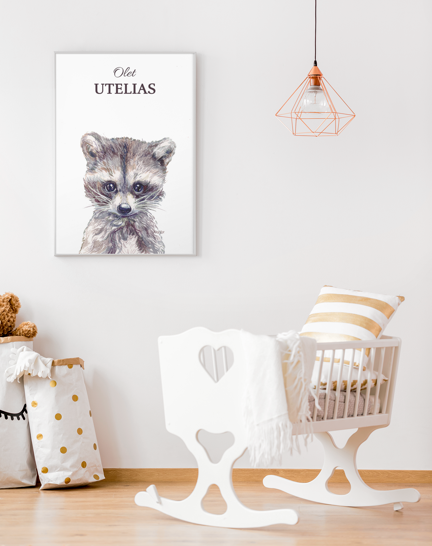 Olet Utelias - Pesukarhu - Canvas