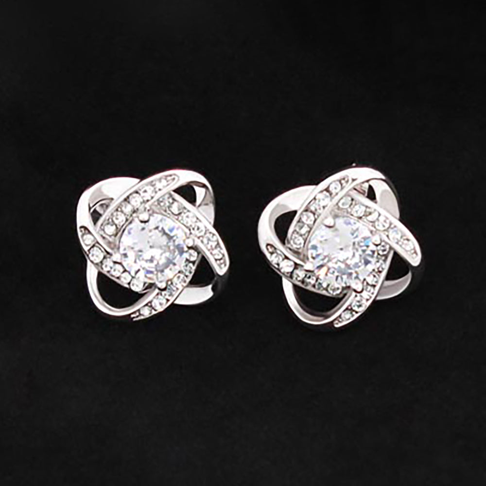 Love Knot -Korvakorut 14K Valkokulta Viimeistelyllä