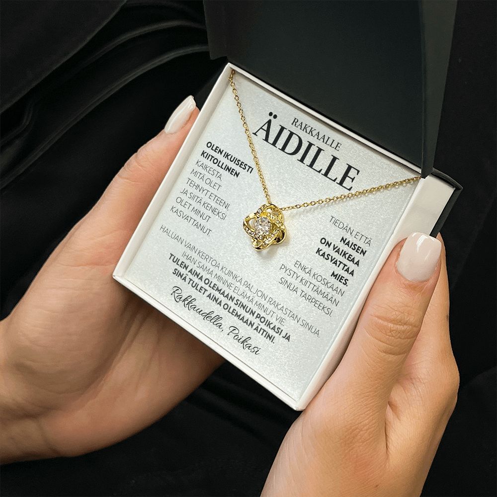 Äidille (Pojalta) - Aina (Valkoinen) - Love Knot Kaulakoru