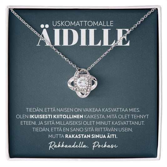 Äidille (Pojalta) - Ikuisesti Kiitollinen - Love Knot Kaulakoru
