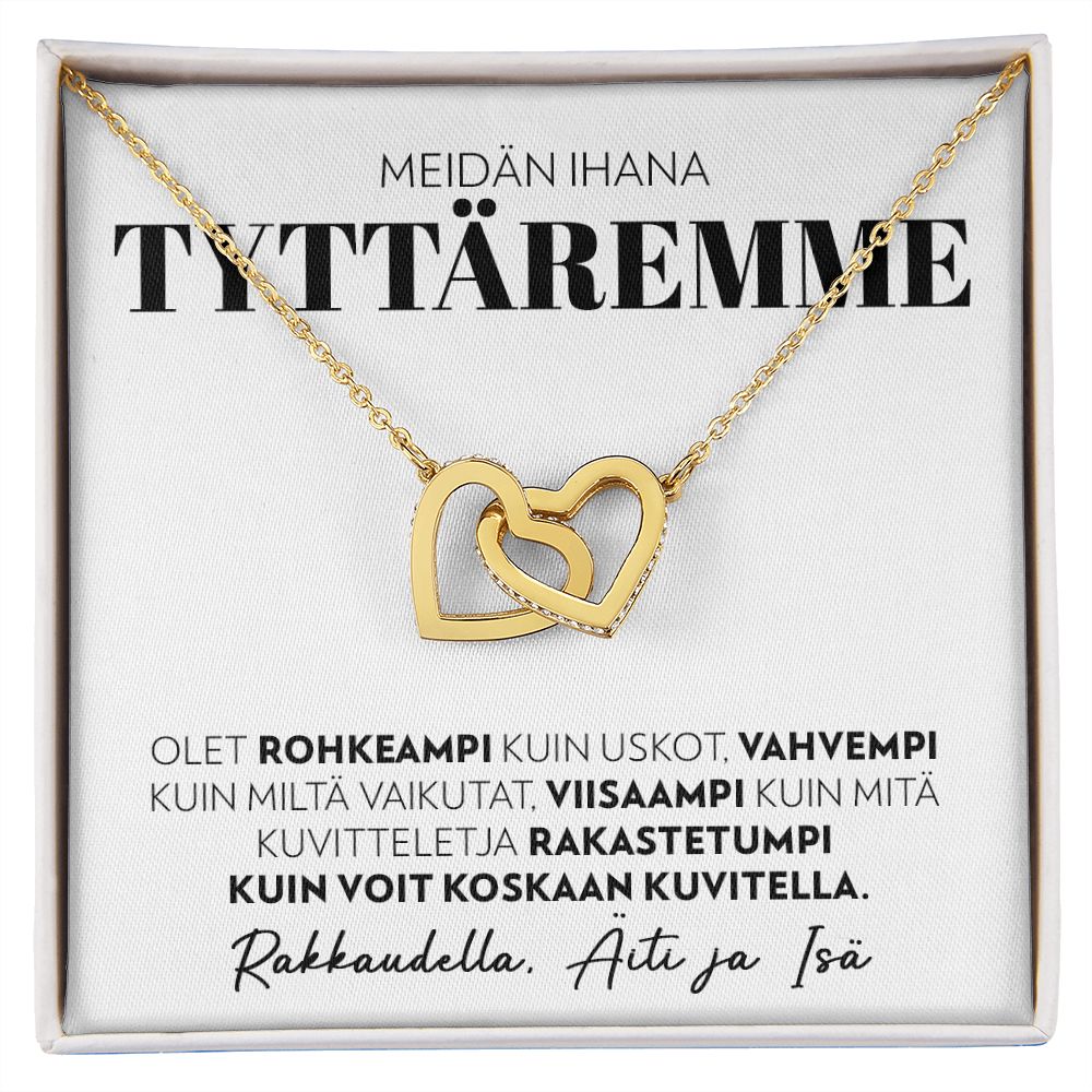 Tyttärelle, Isältä - Olet Rohkeaa - Interlocking Hearts Kaulakoru