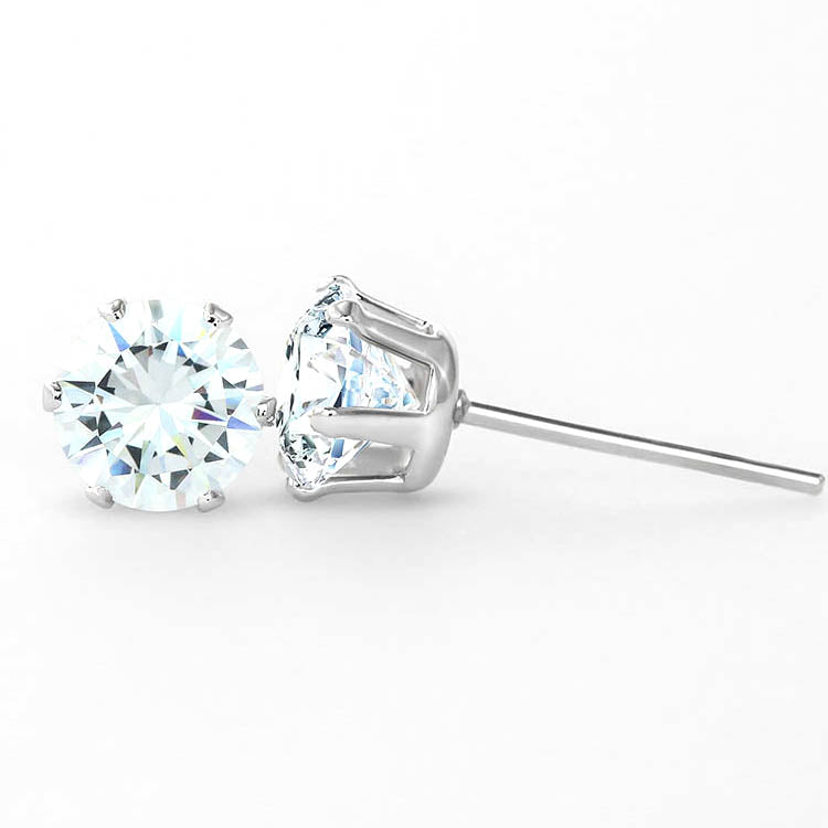 Cubic Zirconia -Korvakorut 14K Valkokulta Viimeistelyllä